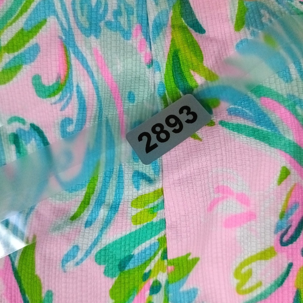 Lilly Pulitzer Skirt Skort Women Size 10 Pink Green Scalloped Hem Pockets Resort - Picture 14 of 14